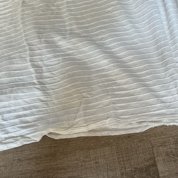 White Chenille Bedspread with Green Scrollwork and Pastel Floral Accents